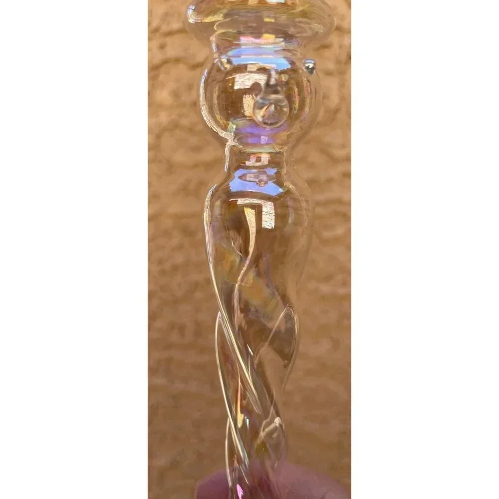 Pier 1‎ Set Of 2 Handblown Iridescent Glass Spiral Snowman Icicles Ornaments 8